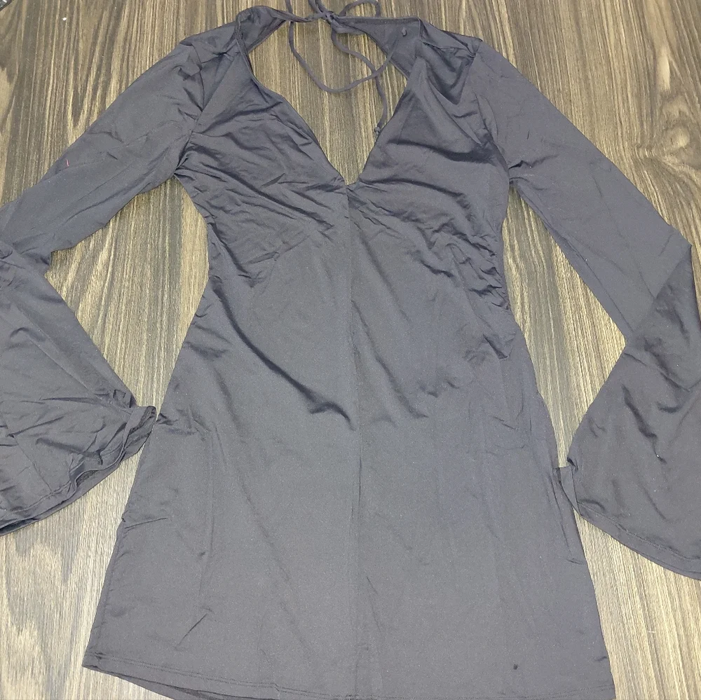 NWT Dolls Kill Black Backless Long Sleeve Carmen Mini Dress Size XL - Sexy Goth - Picture 7 of 15